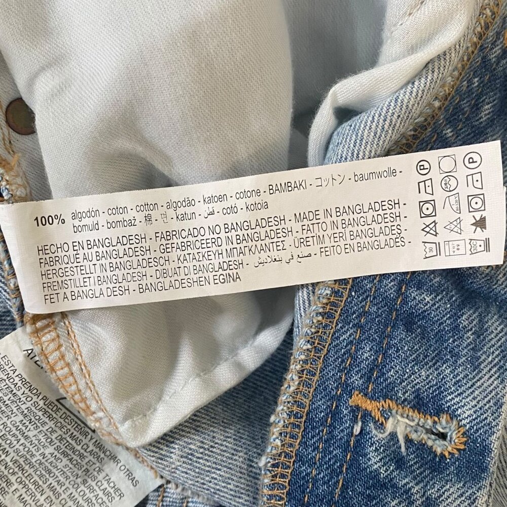 Zara High-Waisted Denim Ankle Jeans Blue Womens Size 12 Straight-Leg Raw-Hem New - Picture 14 of 14